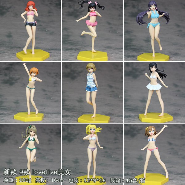 Love Live �Ը�����Ůϵ�� 9��һ��   Ӿװ���װ�ְ�ڼ�ģ�� ÿ���������100G 16CM ����15��