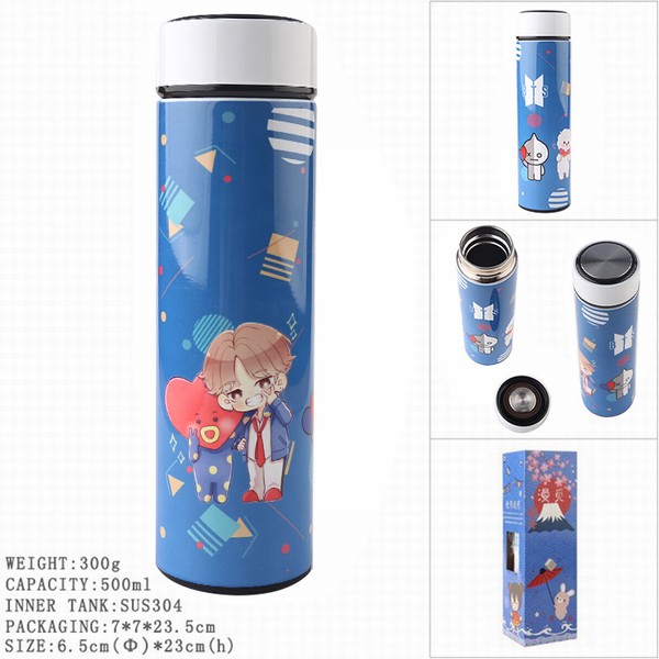 BTS���������� BT21����ȫ�����˫�� 304������ڵ� ���±����� 500ML