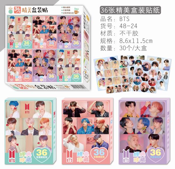 BTS���������� ������װ��ֽ һС��36�� 8.6X11.5CM һ���װ30С��  һ�������
