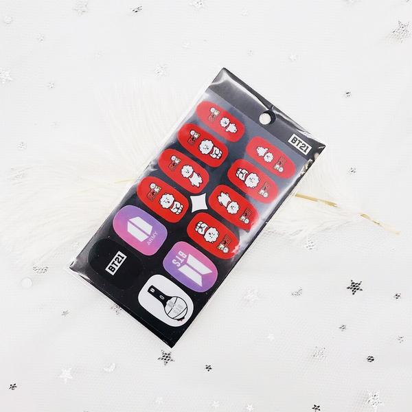 BTS���������� ���������ܱ� BT21 ��ɫС�� ������ָ����DIY��Ʒ 5.5X10.5CM 8G 5������