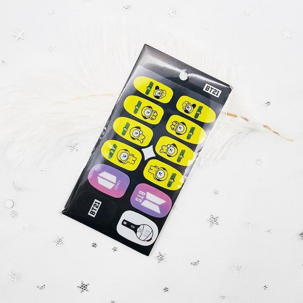 BTS���������� ���������ܱ� BT21 ��ɫС�� ������ָ����DIY��Ʒ 5.5X10.5CM 8G 5������