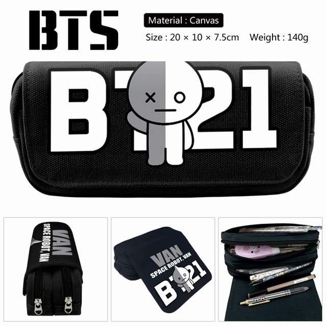BTS- BT21- ˫๦ܴѧʴľߺǮ 20X10X7.5CM 140G
