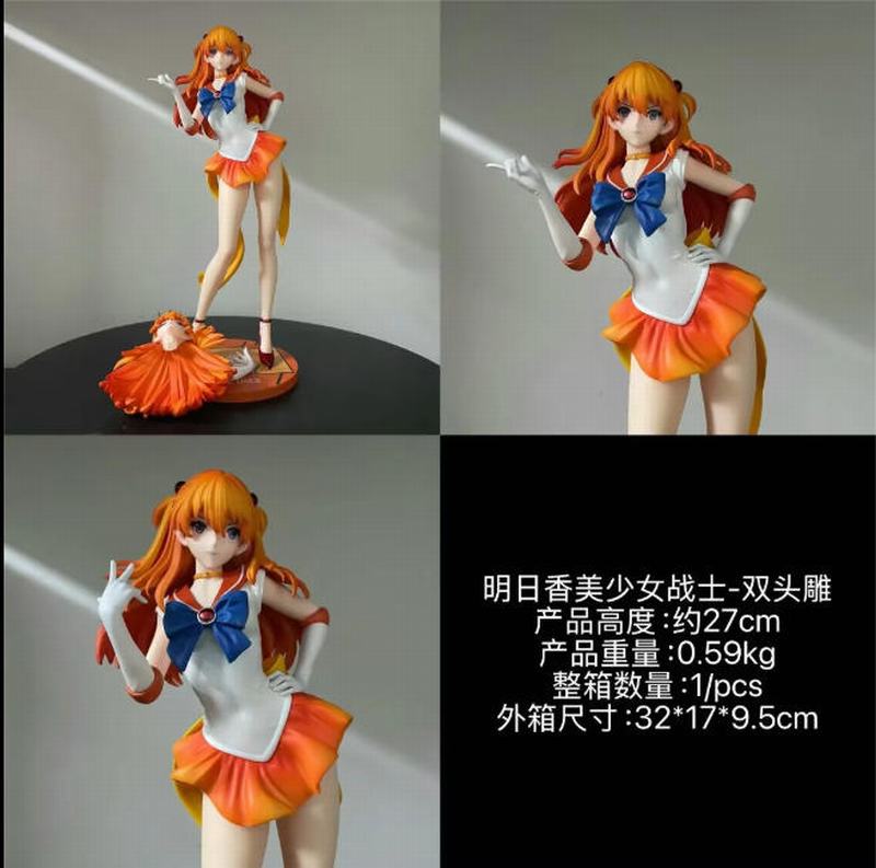 EVA �����͸���սʿ ������ COS ����Ůսʿ ˫ͷ�� �Ը���Ů ��װ�ְ� ��27cm